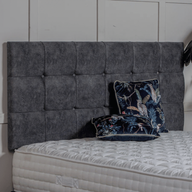 King Divan Bed Set with Diamond Studded Cube Headboard UK - Side view of premium divan from CESS Furniture UK